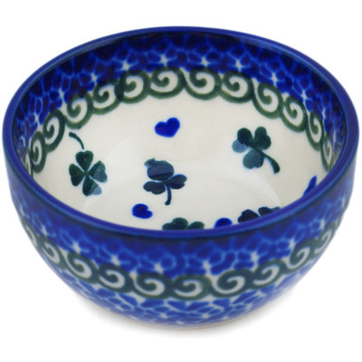 Polish Pottery Bowl 3&quot; Lucky Clovers