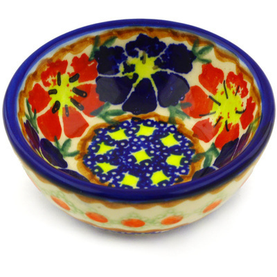 Polish Pottery Bowl 3&quot; Paradise Poppy