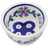 Polish Pottery Bowl 3&quot; Peacock Forget-me-not