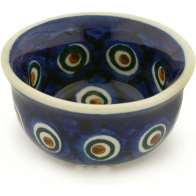 Polish Pottery Bowl 3&quot; Peacock