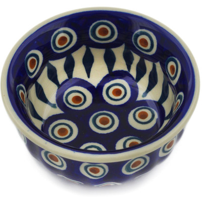 Polish Pottery Bowl 3&quot; Peacock