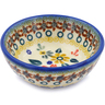 Polish Pottery Bowl 3&quot; Red Anemone Meadow UNIKAT