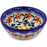 Polish Pottery Bowl 3&quot; Red Sunflower