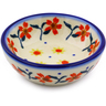 Polish Pottery Bowl 3&quot; Red Sunflower