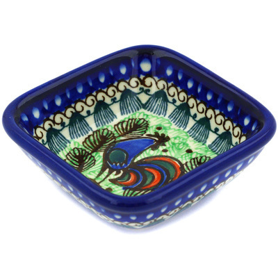 Polish Pottery Bowl 3&quot; Rooster Row UNIKAT