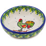 Polish Pottery Bowl 3&quot; Rooster&#039;s Crow UNIKAT