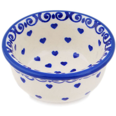 Polish Pottery Bowl 3&quot; Sea Of Hearts