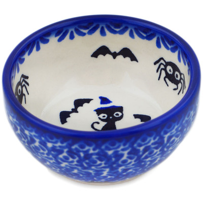 Polish Pottery Bowl 3&quot; Spooky Town