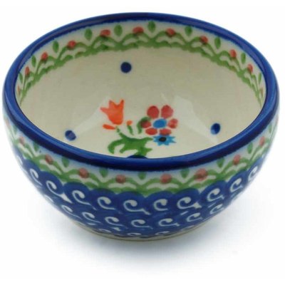 Polish Pottery Bowl 3&quot; Spring Flowers