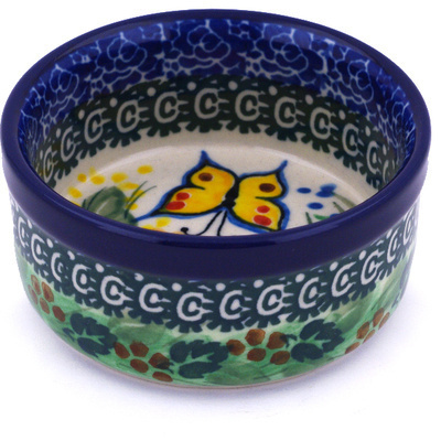 Polish Pottery Bowl 3&quot; Spring Garden UNIKAT