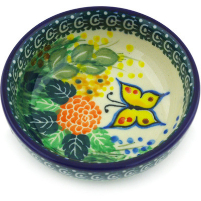 Polish Pottery Bowl 3&quot; Spring Garden UNIKAT