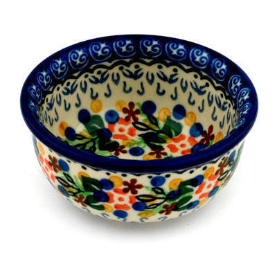 Polish Pottery Bowl 3&quot; Springtime Wreath UNIKAT