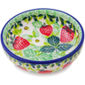 Polish Pottery Bowl 3&quot; Summer Strawberry UNIKAT
