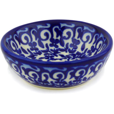 Polish Pottery Bowl 3&quot; Winter Blue