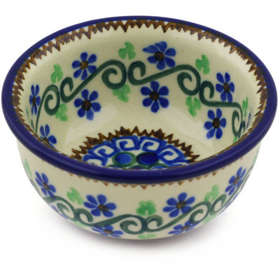 Polish Pottery Bowl 3&quot; Woven Pansies