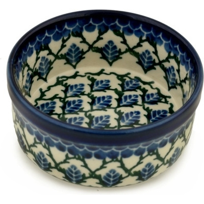 Polish Pottery Bowl 4&quot; Aspen Leaf Trellis