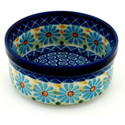 Polish Pottery Bowl 4&quot; Aster Peacock Eyes