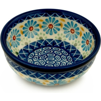 Polish Pottery Bowl 4&quot; Aster Peacock Eyes