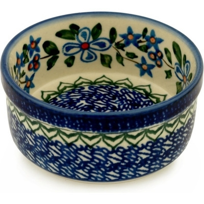 Polish Pottery Bowl 4&quot; Azure Blooms