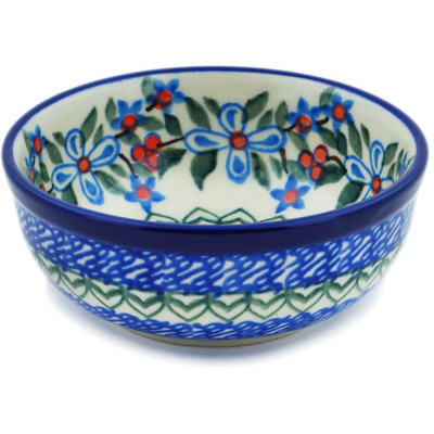 Polish Pottery Bowl 4&quot; Azure Blooms