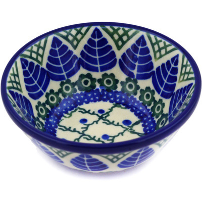 Polish Pottery Bowl 4&quot; Blue Alpine