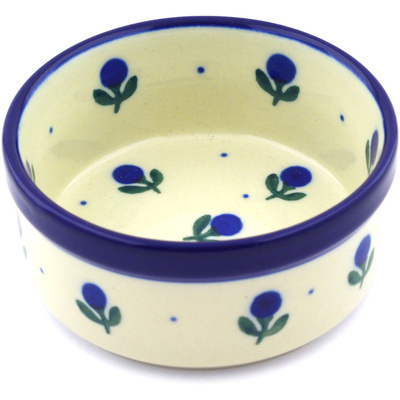 Polish Pottery Bowl 4&quot; Blue Buds