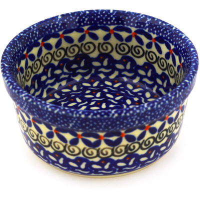 Polish Pottery Bowl 4" Blue Bulbs