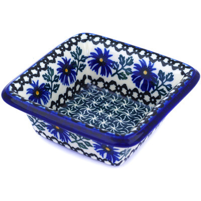 Polish Pottery Bowl 4&quot; Blue Chicory