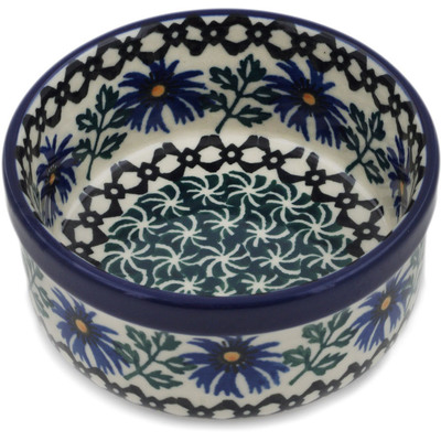 Polish Pottery Bowl 4&quot; Blue Chicory