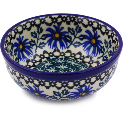 Polish Pottery Bowl 4&quot; Blue Chicory