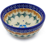 Polish Pottery Bowl 4" Blue Cornflower