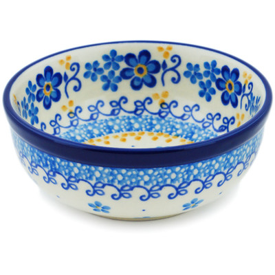 Polish Pottery Bowl 4&quot; Blue Daydreaming
