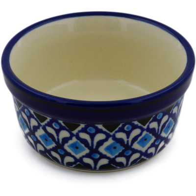 Polish Pottery Bowl 4&quot; Blue Diamond Dream