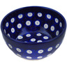Polish Pottery Bowl 4" Blue Eyed Peacock