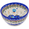 Polish Pottery Bowl 4&quot; Blue Pansy