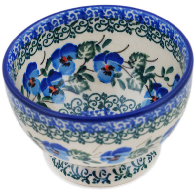 Polish Pottery Bowl 4&quot; Blue Pansy