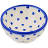 Polish Pottery Bowl 4&quot; Blue Polka Dot