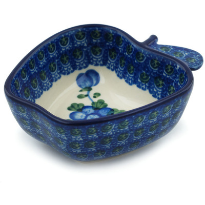 Polish Pottery Bowl 4&quot; Blue Poppies