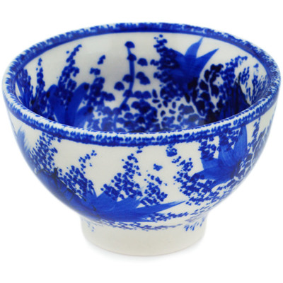 Polish Pottery Bowl 4&quot; Blue Poppy Dream UNIKAT