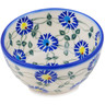 Polish Pottery Bowl 4&quot; Blue Thistle Beauty