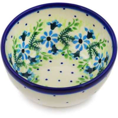 Polish Pottery Bowl 4" Blue Wreath
