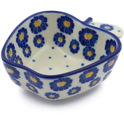 Polish Pottery Bowl 4&quot; Blue Zinnia