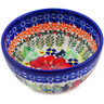 Polish Pottery Bowl 4&quot; Bold Poppies UNIKAT