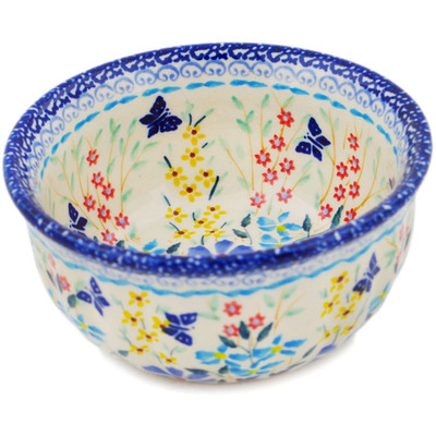 Polish Pottery Bowl 4&quot; Breathtaking Butterflies UNIKAT