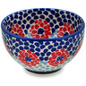 Polish Pottery Bowl 4&quot; Bursting Poppies UNIKAT
