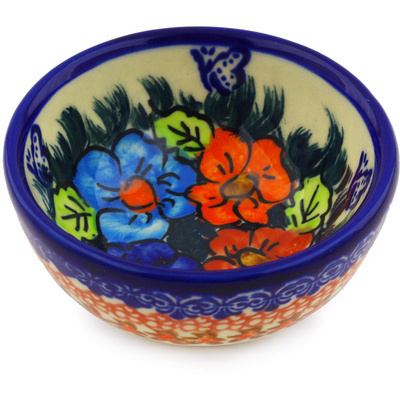 Polish Pottery Bowl 4&quot; Butterfly Splendor