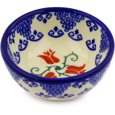 Polish Pottery Bowl 4&quot; Butterfly Tulips