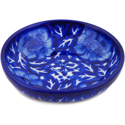 Polish Pottery Bowl 4&quot; Cobalt Fantasy