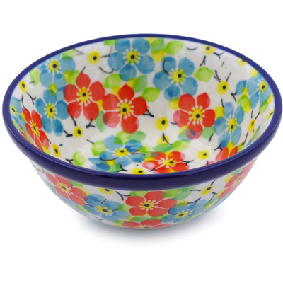 Polish Pottery Bowl 4&quot; Colorful Dizziness UNIKAT