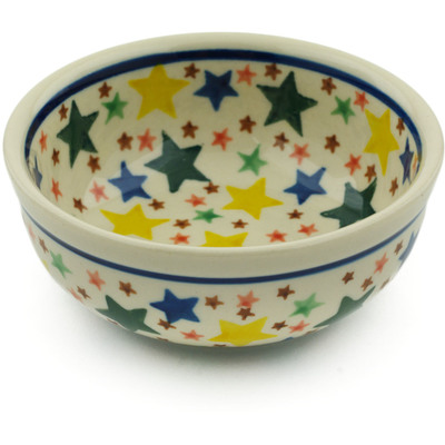 Polish Pottery Bowl 4&quot; Confetti Stars